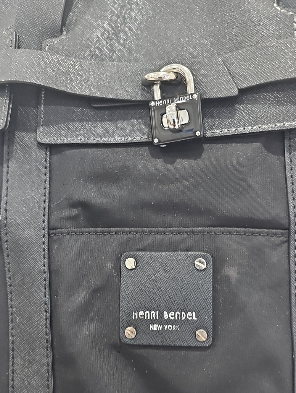 Henri Bendel Jetsetter convertible backpack featuring silver-tone hardware Black - Picture 4 of 16